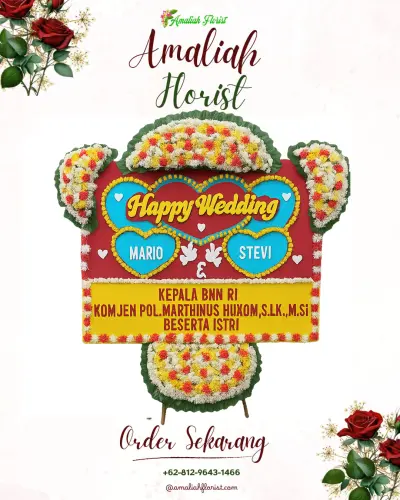 Karangan Papan Bunga Pernikahan di Pedeslohor